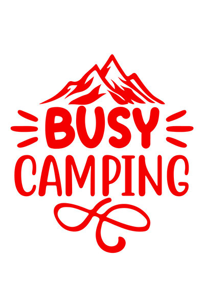 StoryGift Romania Sticker Exterior cu munti pentru iubitorii de camping cu textul "Busy camping" - ocupat ,