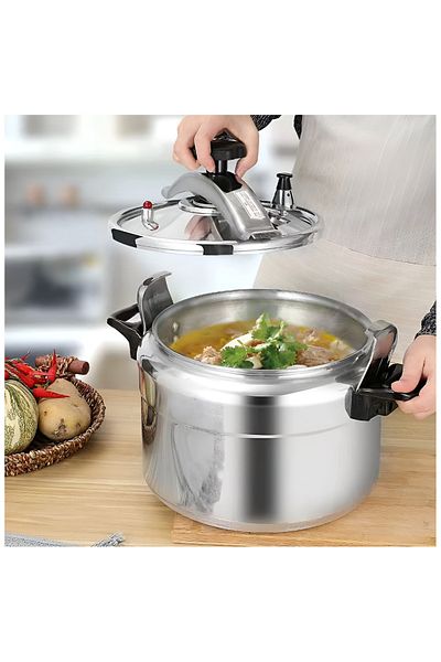 REFURA Aluminium Pressure Cooker | Pressure Pot | Arabic Cooker | Silver | Available Sizes 5 L