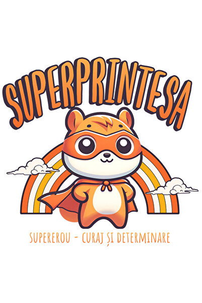 StoryGift Romania Sticker Eticheta 40CM Super Printesa SuperErou, Curaj si De...