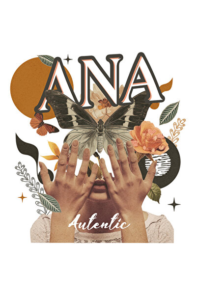 StoryGift Romania Sticker Autocolant 70CM Cu Numele Ana, Colaj Fata, Fluture,...