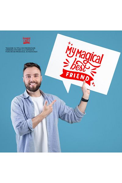 StoryGift Romania Exterior Sticker for best friend with the message "Magical Best Friend", Vinyl R