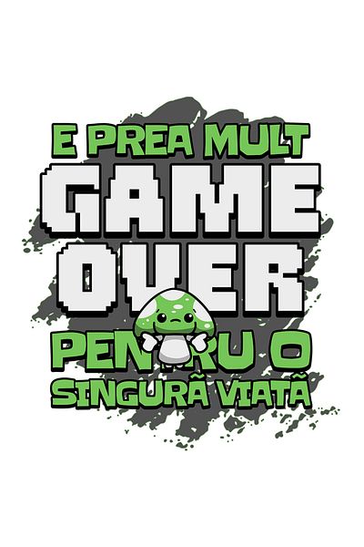 StoryGift Romania Sticker Adeziv Joc Video Prea Mult 'game Over' Pentru O Singura Viata Cu Margini Albe, Pvc