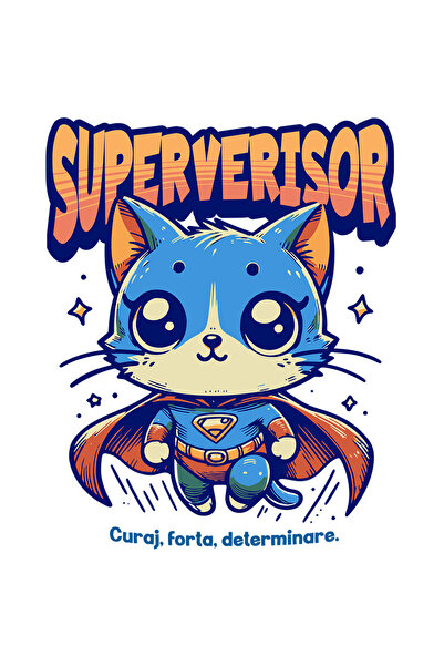 StoryGift Romania Sticker Autocolant 70CM Super Verisor, SuperErou, Pisica Zb...