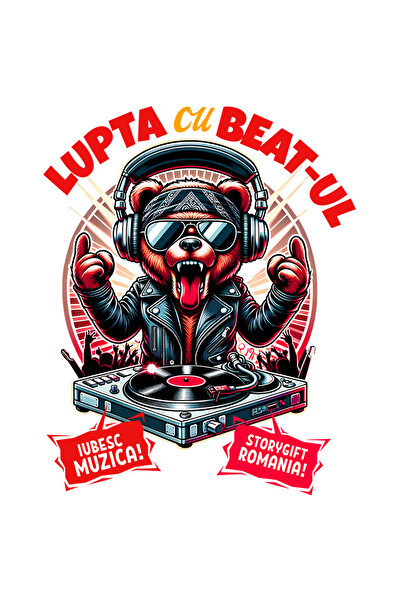 StoryGift Romania Sticker Autocolant 70CM Adeziv urc dj, lupta cu beat-ul muz...