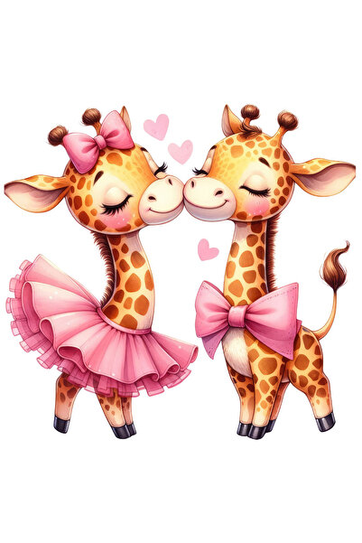StoryGift Romania Sticker Cu 2 Girafe Care Sunt Intr-o Relatie, Ilustratie, P...