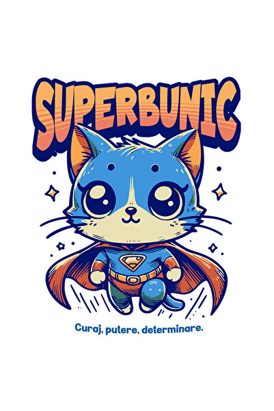 StoryGift Romania Sticker Autocolant 70CM Super Bunic, SuperErou, Pisica Zbur...