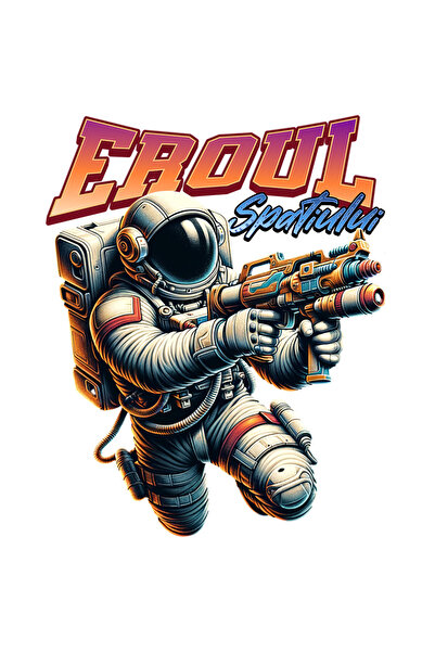 StoryGift Romania Sticker Autocolant 70CM Eroul Spatiului - Astronat cu Arme cu Margini Albe, PVC Vinyl 70 cm