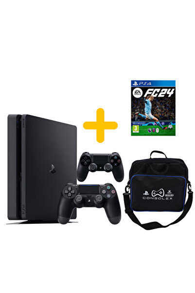 Sony Playstation 4 Slim 500 Gb + FC 24 + Çift Kol - PS4 (yenilenmis)