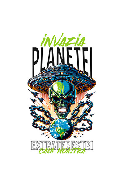 StoryGift Romania Sticker Adeziv 90CM Adeziv invazia planetei extraterestri p...