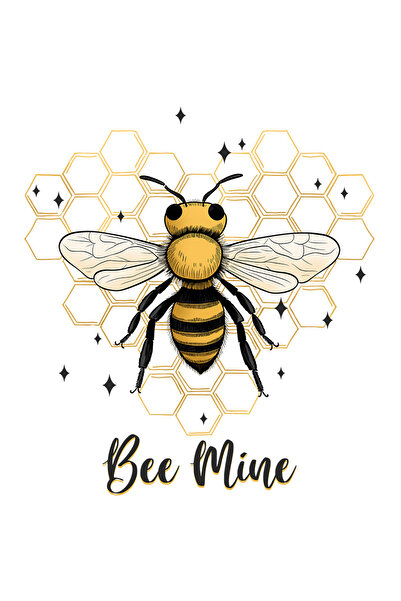 StoryGift Romania Sticker Eticheta 50CM cu albina cu mesajul "Bee Mine", al m...