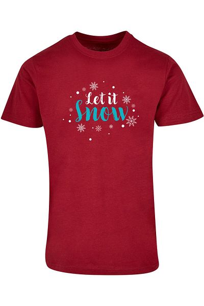 Merchcode Herren Let it snow Basic T-Shirt mit Rundhalsausschnitt