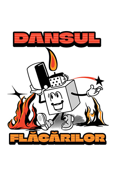 StoryGift Romania Sticker Eticheta 40CM Adeziv Dansul flacarilor bricheta ves...