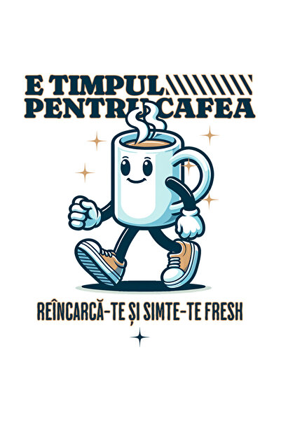 StoryGift Romania Sticker Eticheta 40CM Adeziv E timpul pentru cafea. ceasca ...