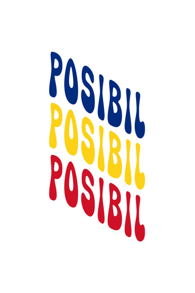 StoryGift Romania Sticker Autocolant 70CM Cuvantul Posibil, in Culorile Steagului Romaniei, Rosu, Galben, Albast