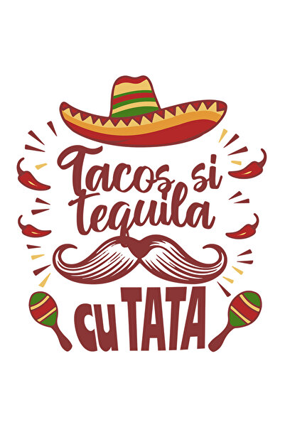 StoryGift Romania Sticker Adeziv 90CM Adeziv Tata mexic iubitorii de tacos si tequila familie cu Margini Albe, P