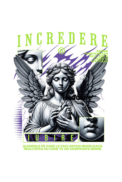 StoryGift Romania Sticker Eticheta 50CM Inger cu Inima - Incredere, Iubire, K...