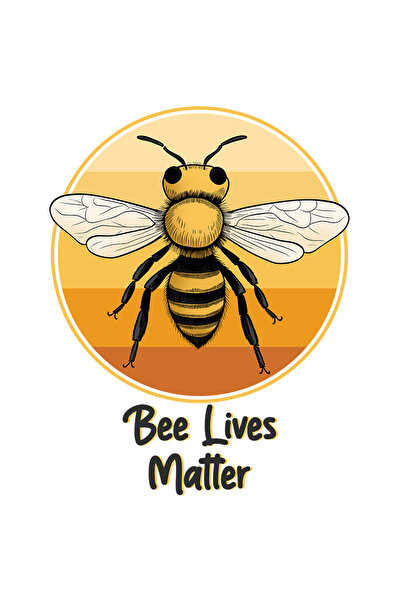 StoryGift Romania Sticker Autocolant 70CM cu albina cu mesajul "Bee Lives Mat...