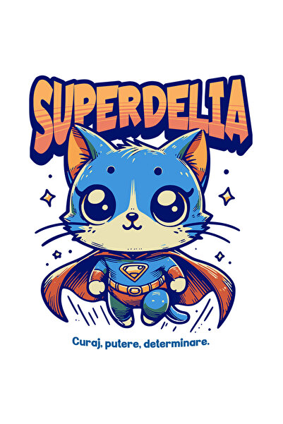 StoryGift Romania Sticker Autocolant 70CM Super Delia, SuperErou, Pisica Zbur...