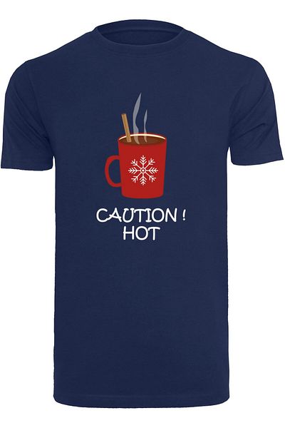 Merchcode Herren Caution Hot T-shirt Round Neck