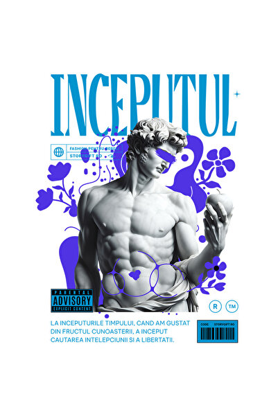 StoryGift Romania Sticker Adeziv 90CM INCEPUTUL TIMPULUI cu Margini Albe, PVC...