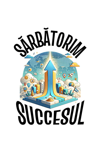 StoryGift Romania Sticker Autocolant 70CM Adeziv Sarbatorim succes, nava spat...