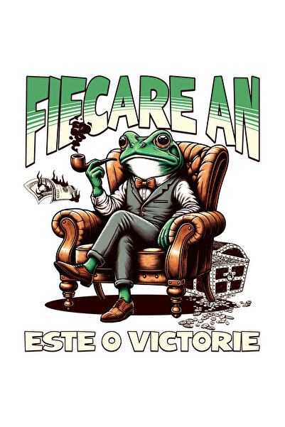 StoryGift Romania Sticker Autocolant 70CM Adeziv Fiecare an este o victorie, antreprenor, afacere cu Margini Alb