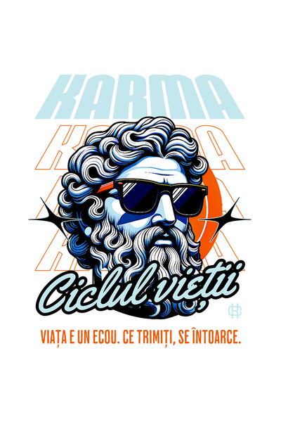 StoryGift Romania Sticker Eticheta 40CM Adeziv Karma Ciclul vieţii statuie cu...