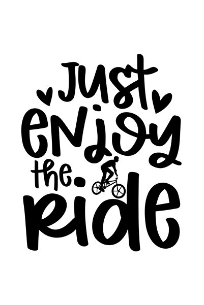 StoryGift Romania Sticker Exterior cu inimioare si mesajul care te indeamna sa te bucuri de plimbarea cu bic