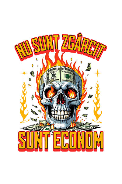 StoryGift Romania Sticker Autocolant 70CM Adeziv Craniu in falcari text nu su...