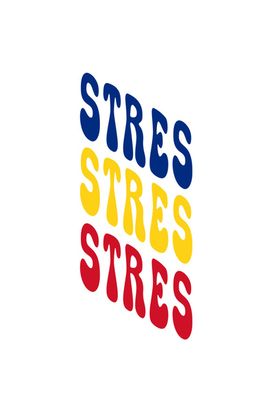 StoryGift Romania Sticker Autocolant 70CM Cuvantul Stres, in Culorile Steagul...