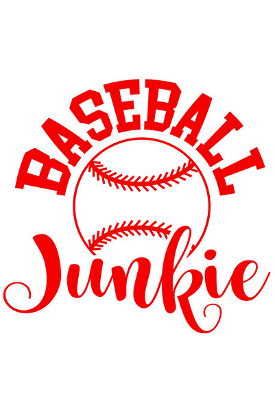 StoryGift Romania Sticker Autocolant 70CM Exterior cu minge de baseball si textul "Baseball junkie" - dependent