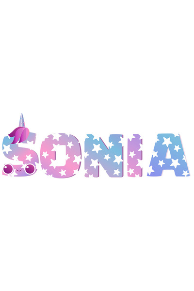 StoryGift Romania Sticker Autocolant 70CM Cu Numele Sonia, Unicorn, Printesa,...