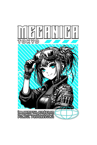 StoryGift Romania Sticker Adeziv 90CM Adeziv fata cu ochelari de mecanic Meca...