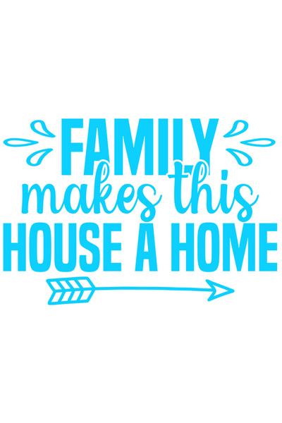 StoryGift Romania Sticker Eticheta 40CM Exterior cu mesajul "Family makes this house a home" - familia transform