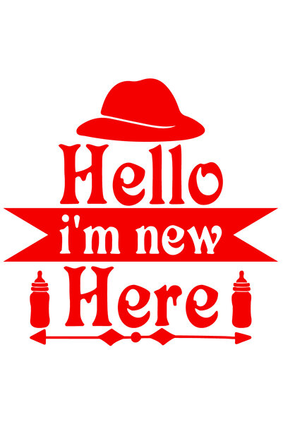 StoryGift Romania Sticker Exterior cu textul in engleza "Hello, I'm new here"...