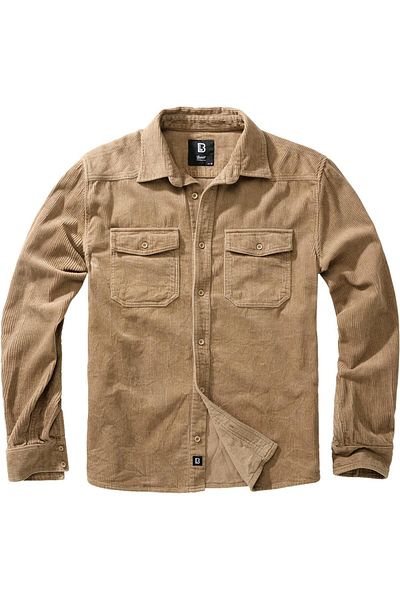 Brandit Herren Corduroy Classic Shirt Long Sleeve