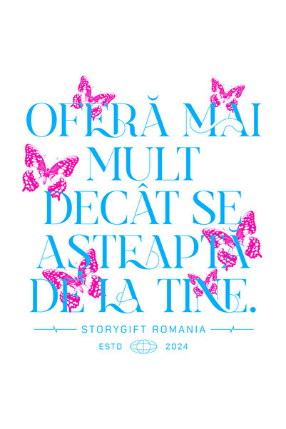 StoryGift Romania Sticker Autocolant 70CM Fluturi - Ofera Mai Mult Decat Se A...