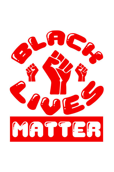 StoryGift Romania Sticker Eticheta 40CM Exterior cu pumni ridicati si textul "Black lives matter" - vietile negr