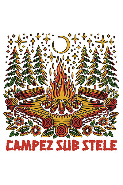 StoryGift Romania Sticker Autocolant 70CM Adeziv campez sub stele foc de taba...