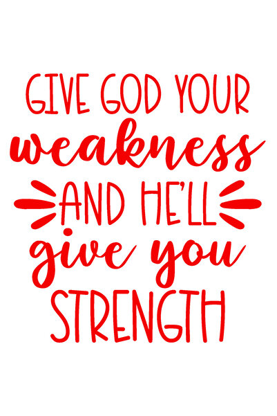 StoryGift Romania Sticker Eticheta 50CM Exterior cu mesajul "Da-i lui Dumnezeu slabiciunea ta si El iti va da pu