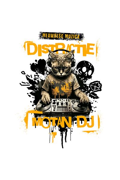 StoryGift Romania Sticker Autocolant 70CM Adeziv MEAWBESC MUZICA DISTRACTIE DJ MOTAN IUBITORII DE PETRECERE cu M