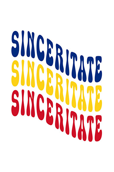 StoryGift Romania Sticker Eticheta 50CM Cuvantul Sinceritate, in Culorile Ste...