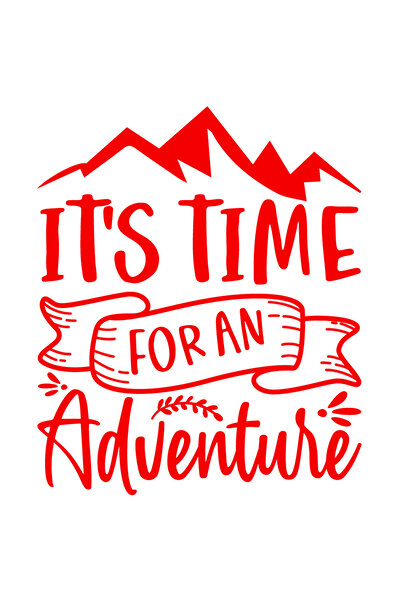 StoryGift Romania Sticker Eticheta 40CM Exterior cu munti si mesajul in engleza "It's time for an adventure" - e