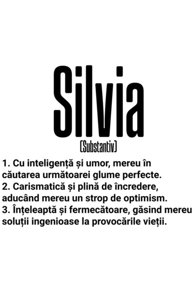 StoryGift Romania Sticker Adeziv 90CM Cu Numele Silvia, si Mesaj Motivational...