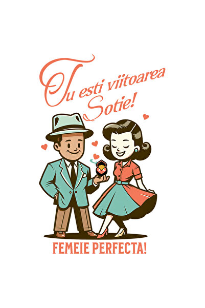 StoryGift Romania Sticker Adeziv 90CM Adeziv Cuplu Fericit Text Tu Esti Viito...