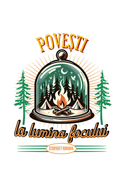 StoryGift Romania Sticker Adeziv 90CM Adeziv foc de tabara povesti aventura l...