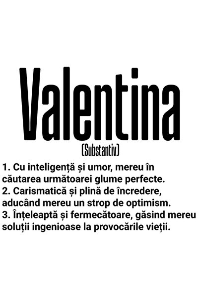 StoryGift Romania Sticker Adeziv 90CM Cu Numele Valentina, si Mesaj Motivatio...