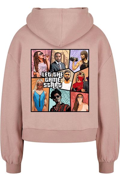 Merchcode Damen Grand Collage Bio-Übergroßer Kapuzenpullover für Damen