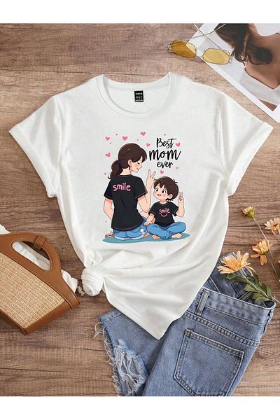 macklin Best Mom Yes Printed Mother Son T-Shirt (Single Product, Combinable Prices Are Separate)
