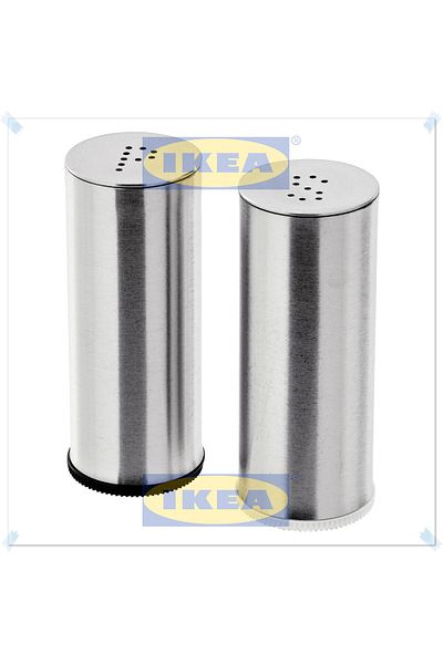 IKEA Plats Stainless Steel Salt and Pepper Shakers, 7 Cm, 2 Pieces